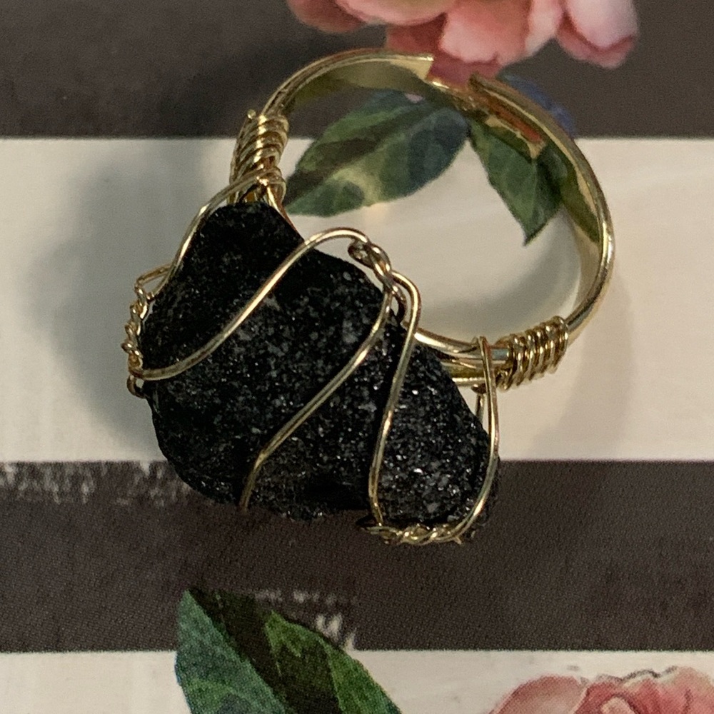 Tourmaline Black Stone Ring